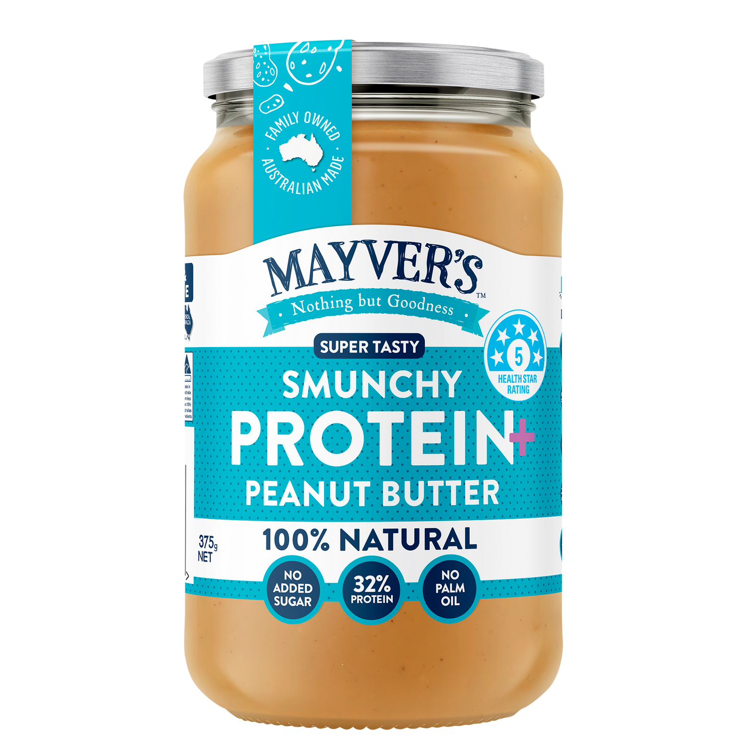 Mayver's Protein Plus Peanut Butter 375g x6