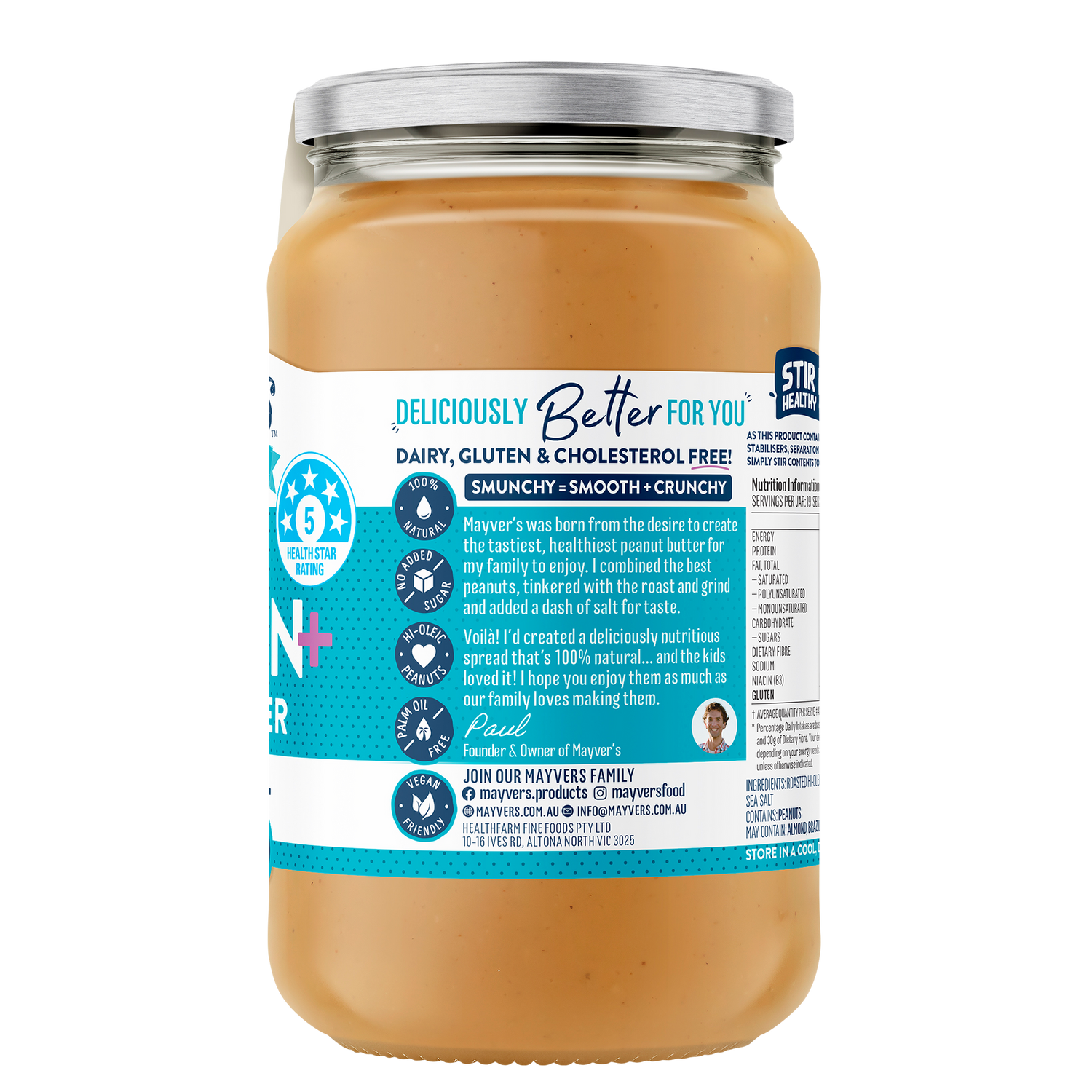 Mayver's Protein Plus Peanut Butter 375g x6