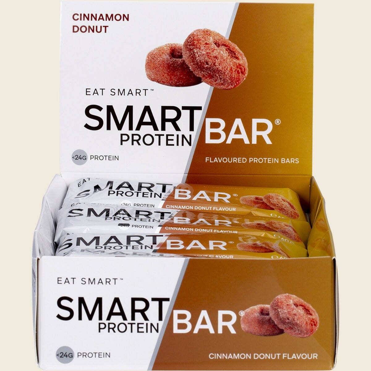 Smart Protein Bar Cinnamon Donut Flavour Protein Bar 60g Pack of 12 Display