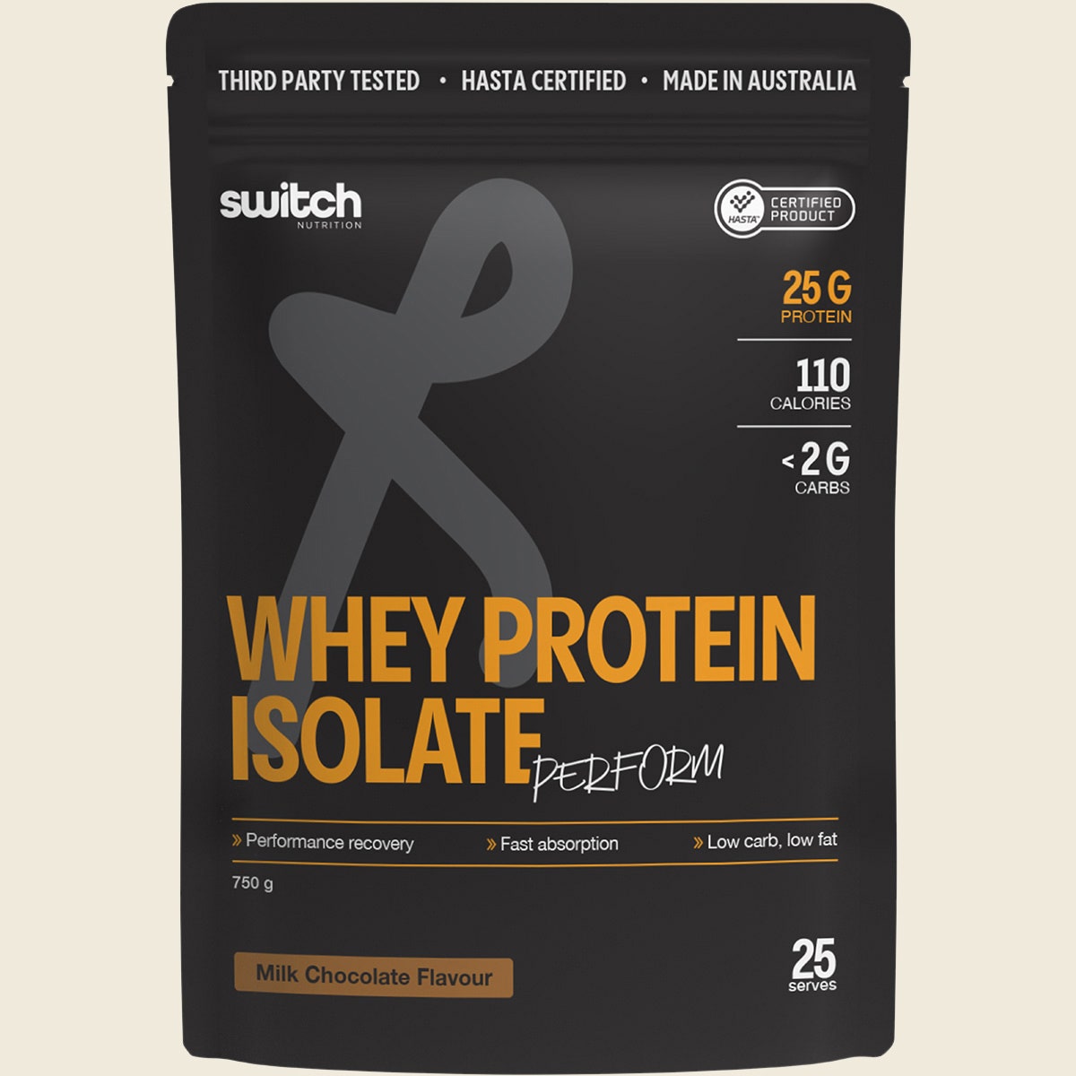 Switch Nutrition Perform Hasta Whey Protein Isolate Chocolate Milk 750g Front
