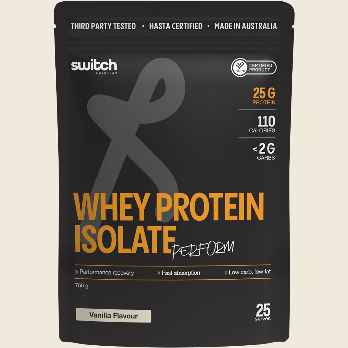 Switch Nutrition Perform Hasta Whey Protein Isolate Vanilla 750g Front
