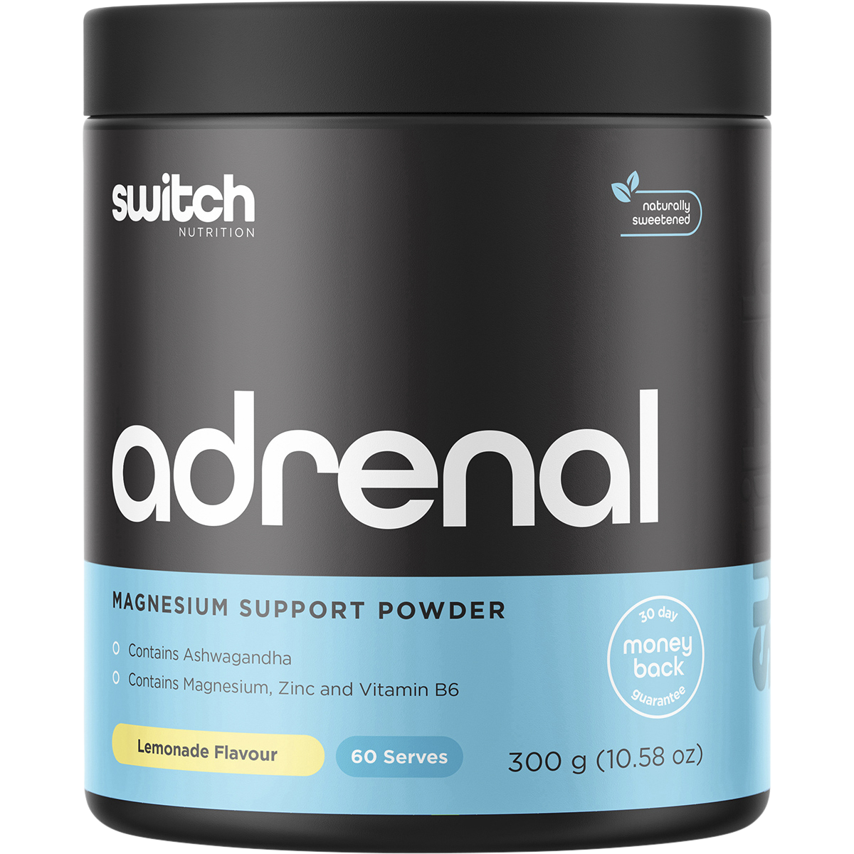 Switch Nutrition Adrenal Magnesium Support Powder Lemonade 300g – front packaging
