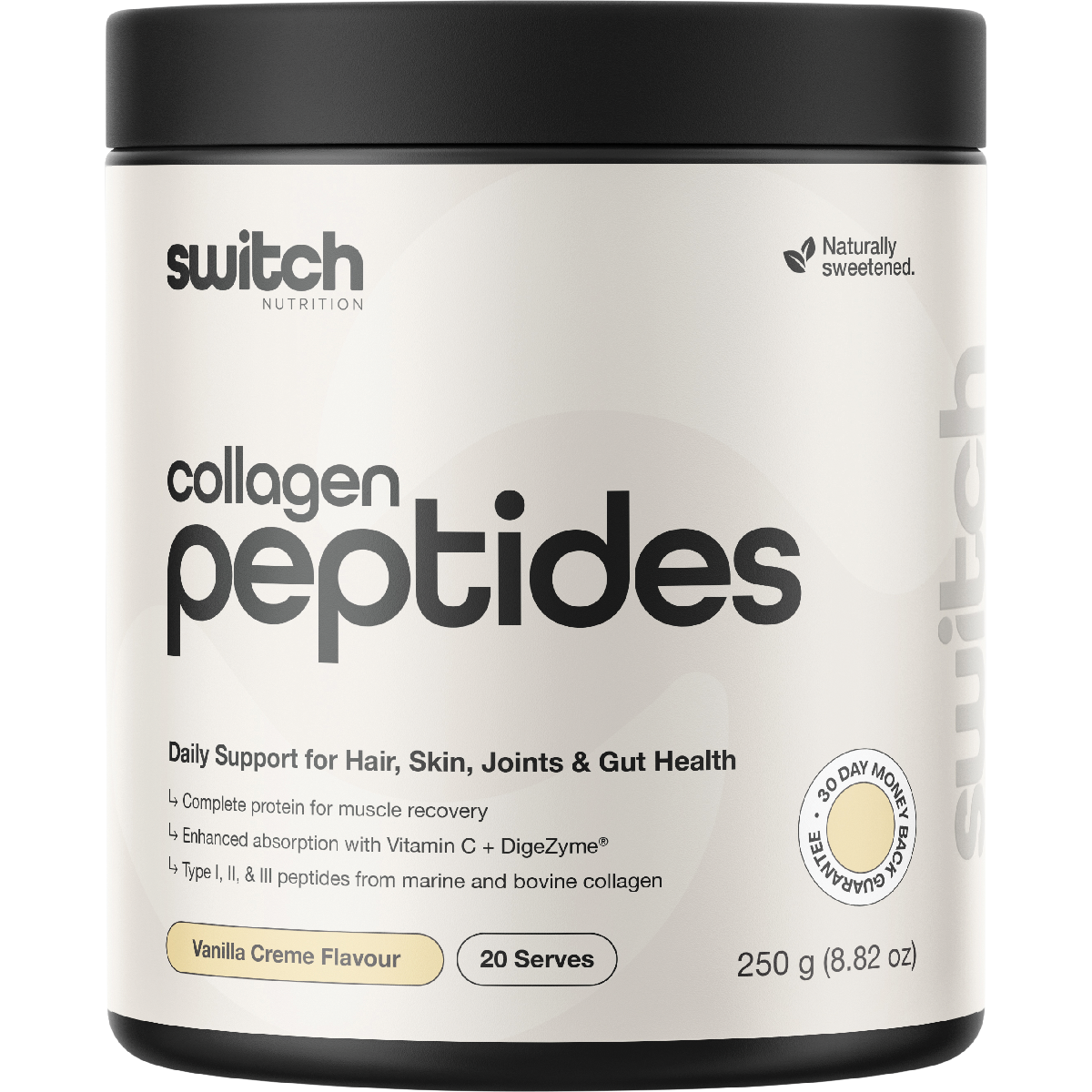Switch Nutrition Collagen Peptides Vanilla Creme 250g – front packaging