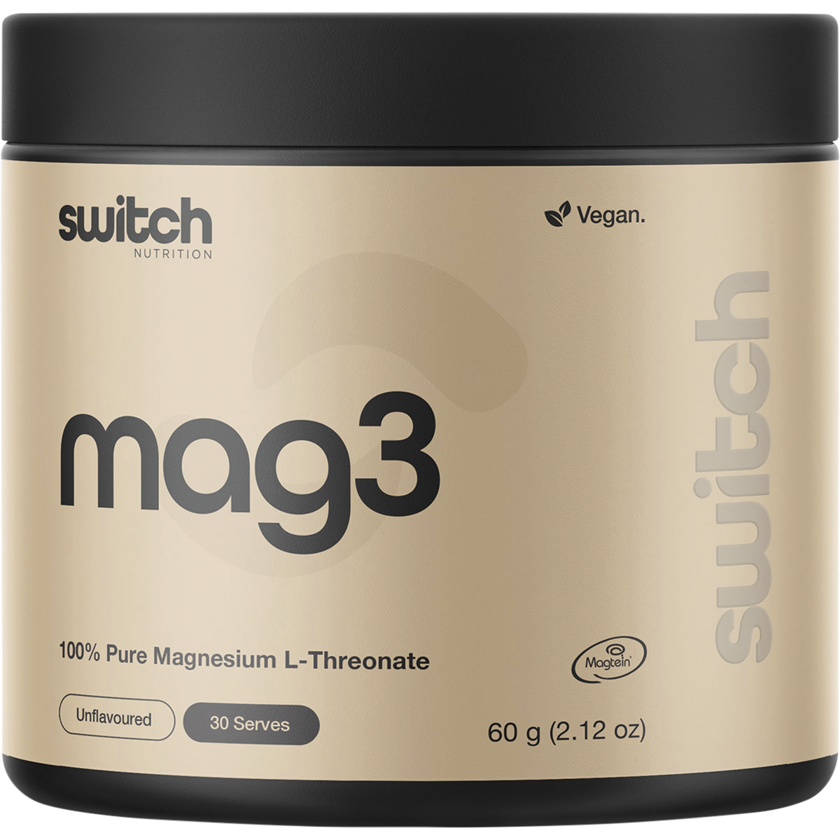 Switch Nutrition Mag3 100% Pure Magnesium L-Threonate Unflavoured 60g – front packaging