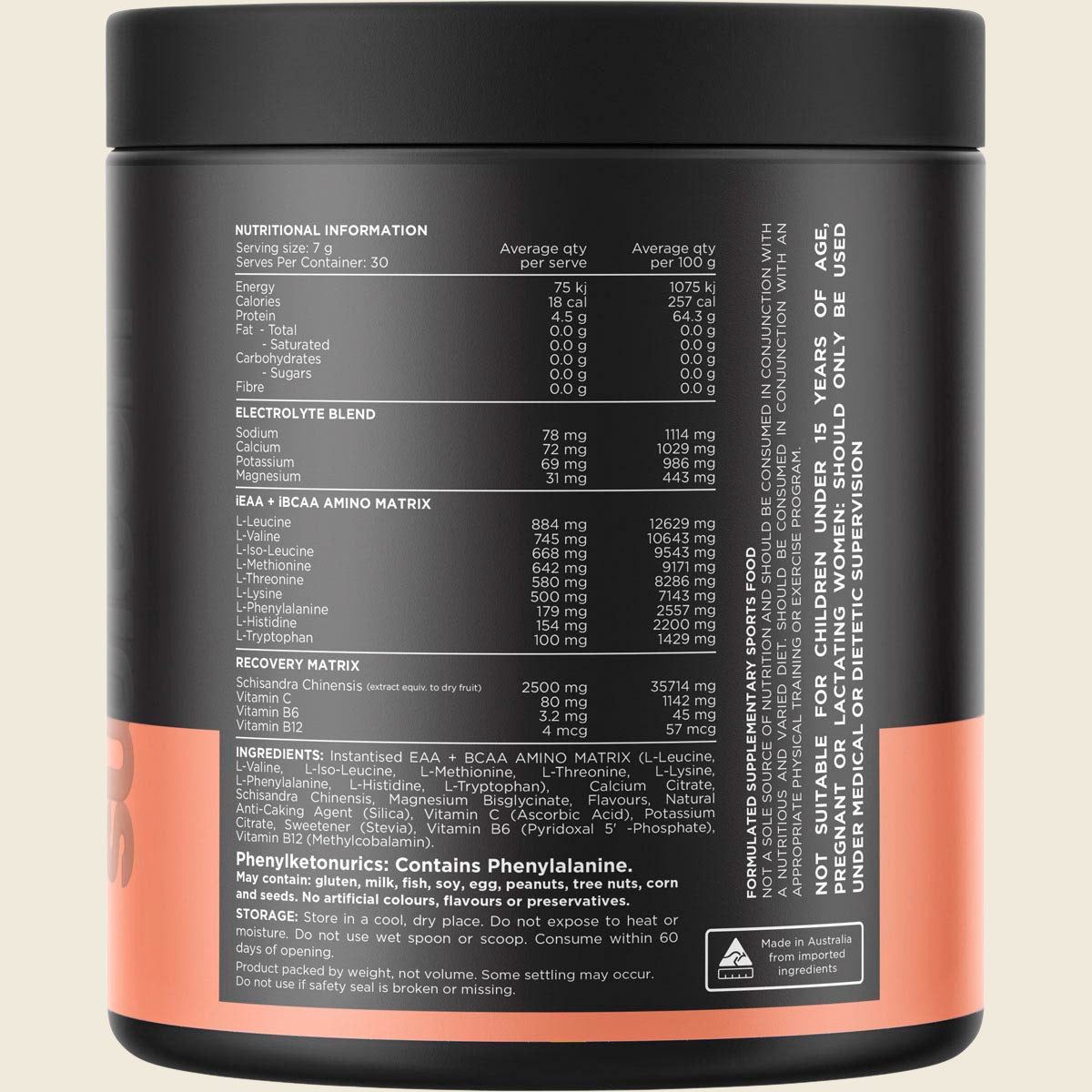 Switch Nutrition Amino EAA & BCAA Electrolyte Recovery 210g Raspberry