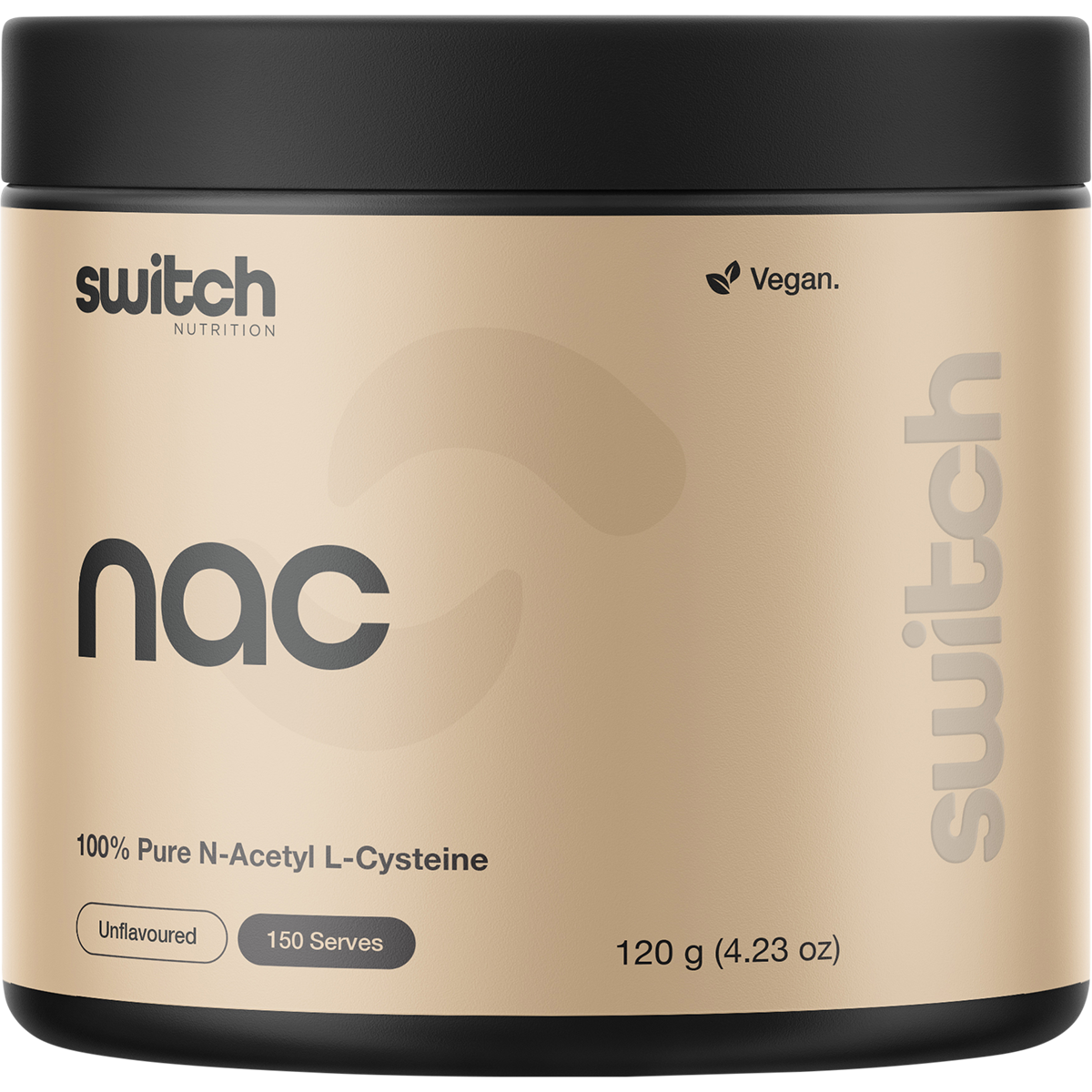 Switch Nutrition NAC 100% N-Acetyl L-Cystine Unflavoured 120g – front packaging