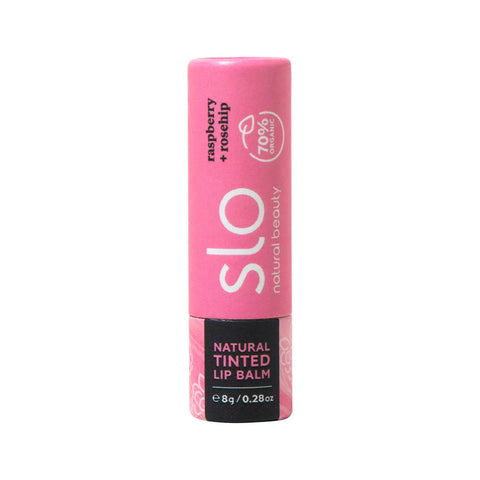 Slo Natural Beauty Organic Natural Tinted Lip Balm Raspberry + Rosehip 8g