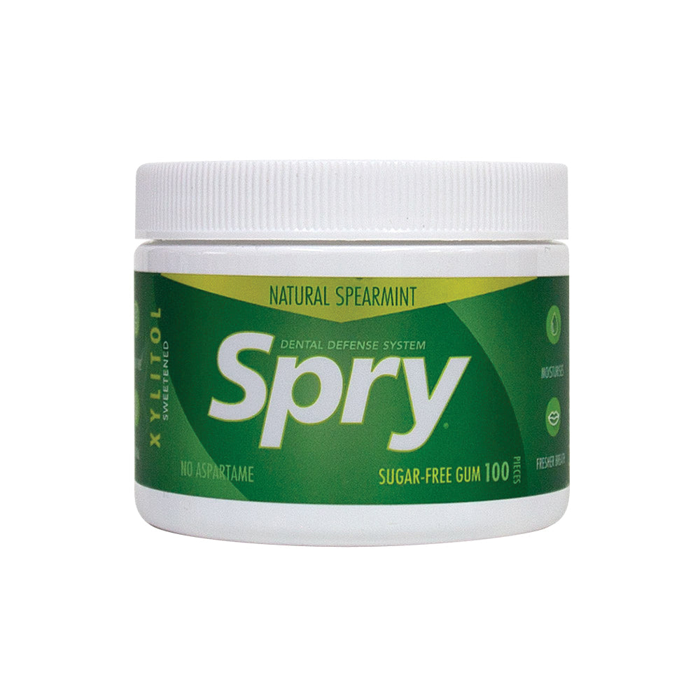 Spry Xylitol Chewing Gum (Sugar Free) Spearmint 100 pcs