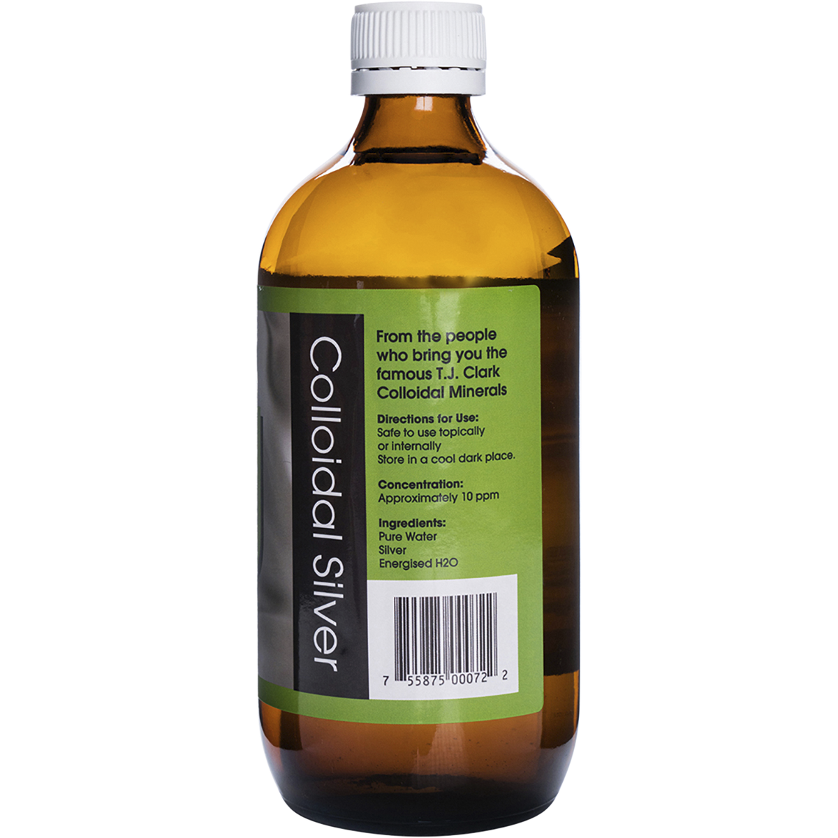T.J. Clark Colloidal Silver (Ag) 500ml back view