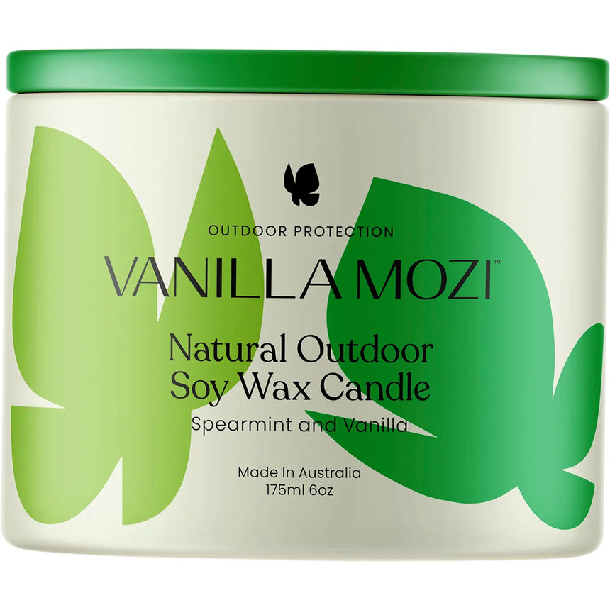 Vanilla Mozi Outdoor Soy Wax Candle Spearmint and Vanilla 175ml