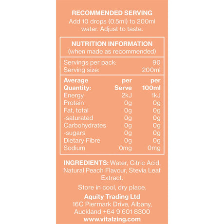 Vital Zing Water Drops Peach 45ml
