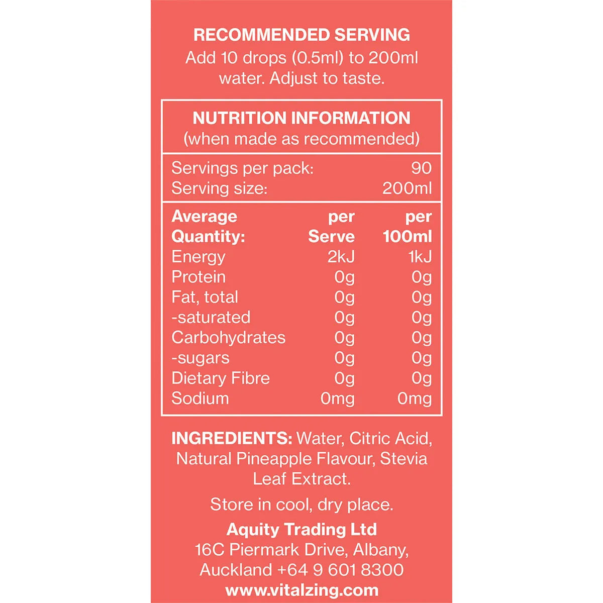 Vital Zing Water Drops Pineapple 45ml