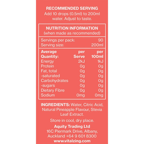 Vital Zing Water Drops Pineapple 45ml