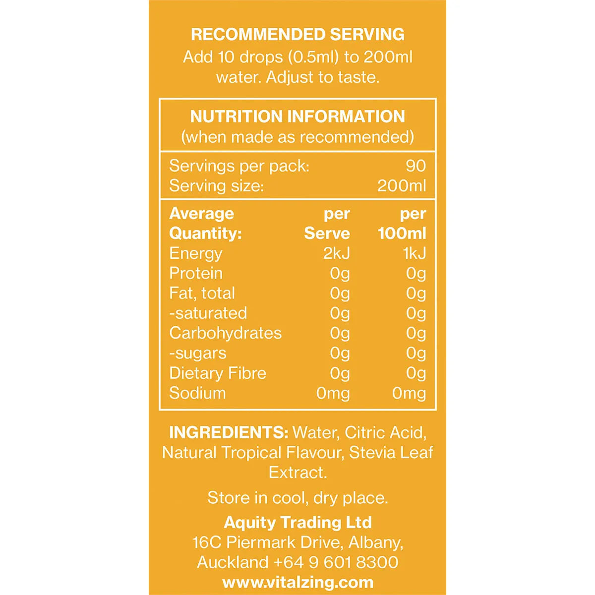 Vital Zing Water Drops Tropical Fruit 45ml