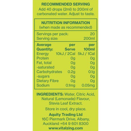 Vital Zing Soda Drops Lemonade 40ml