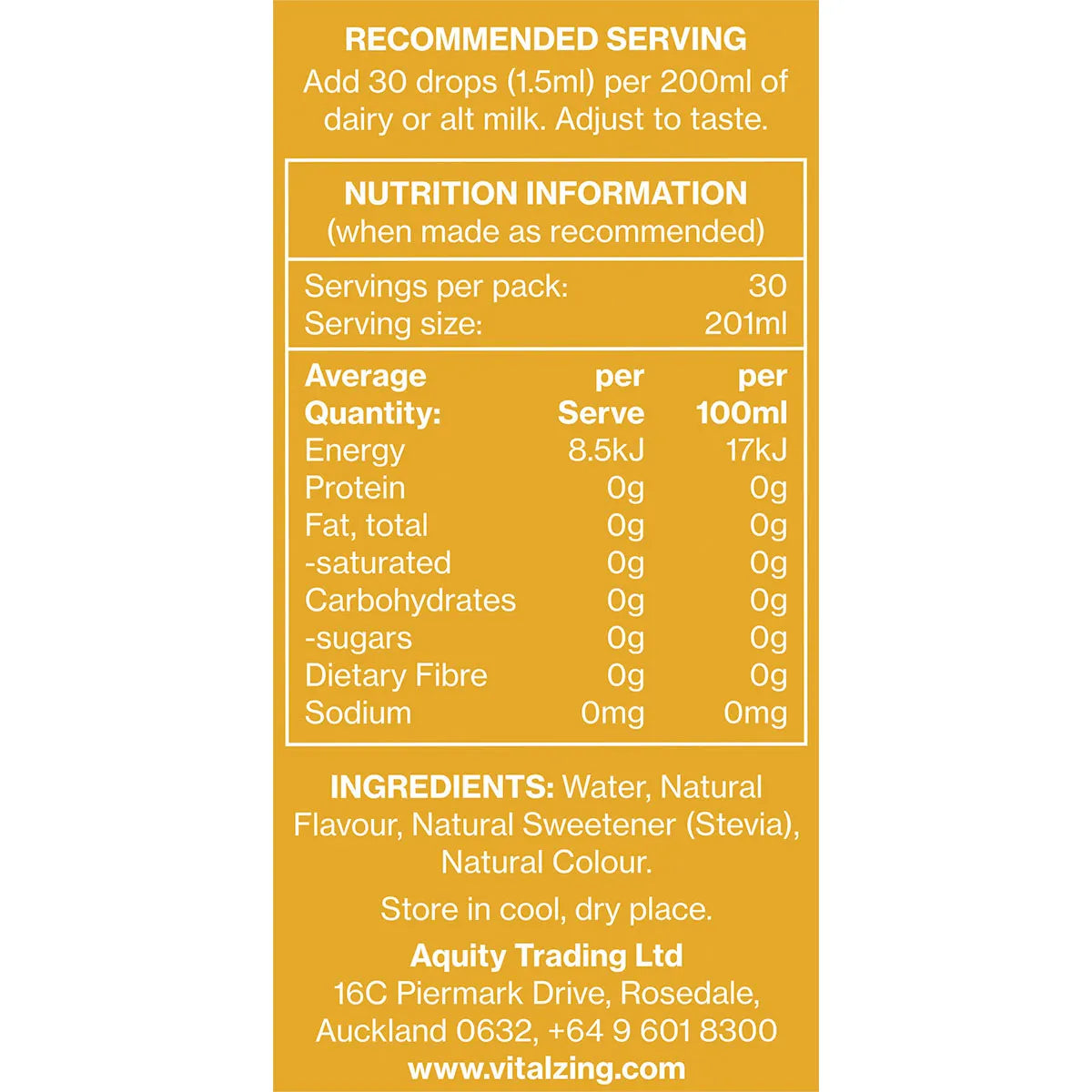 Vital Zing Milk Drops Banana 40ml