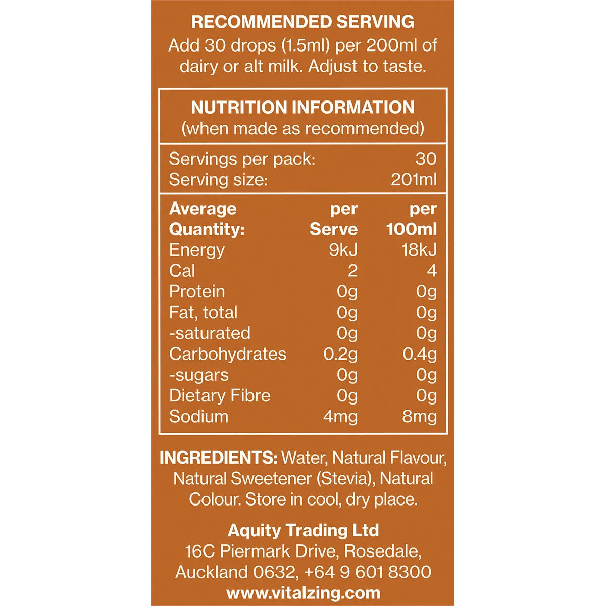 Vital Zing Milk Drops Caramel 40ml