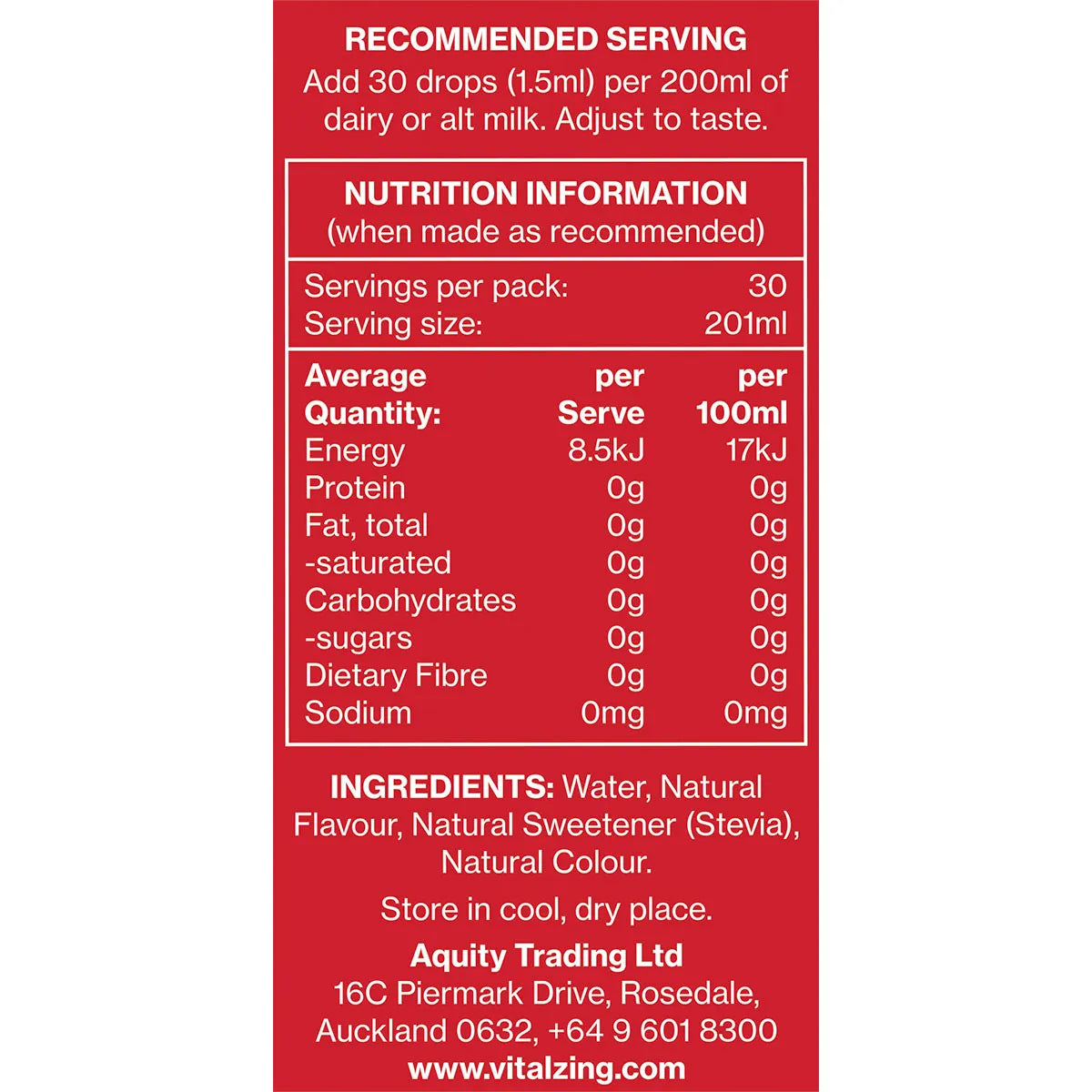 Vital Zing Milk Drops Strawberry 40ml