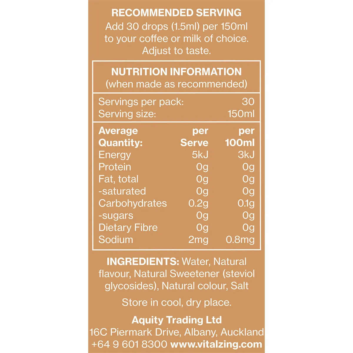 Vital Zing Café Drops Caramel 40ml