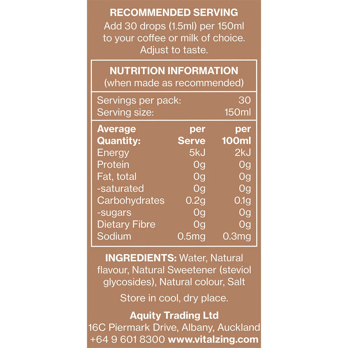 Vital Zing Café Drops Hazelnut 40ml