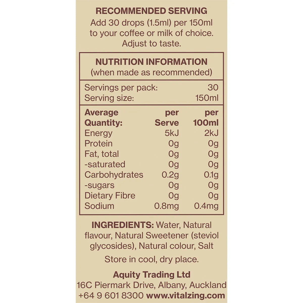 Vital Zing Café Drops Vanilla 40ml