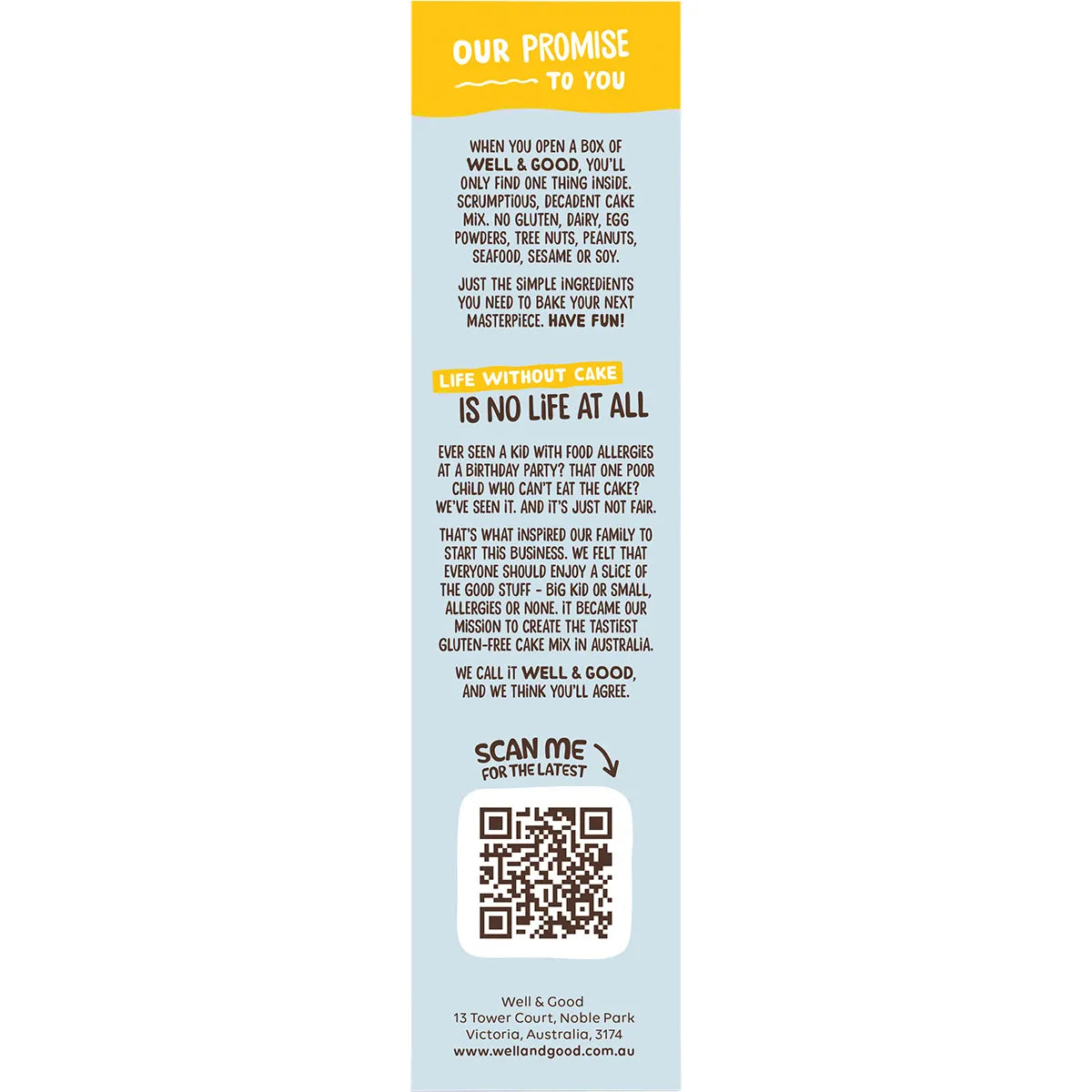 Well & Good Lemon Coconut Cake Mix with Goji Berry Icing 475g