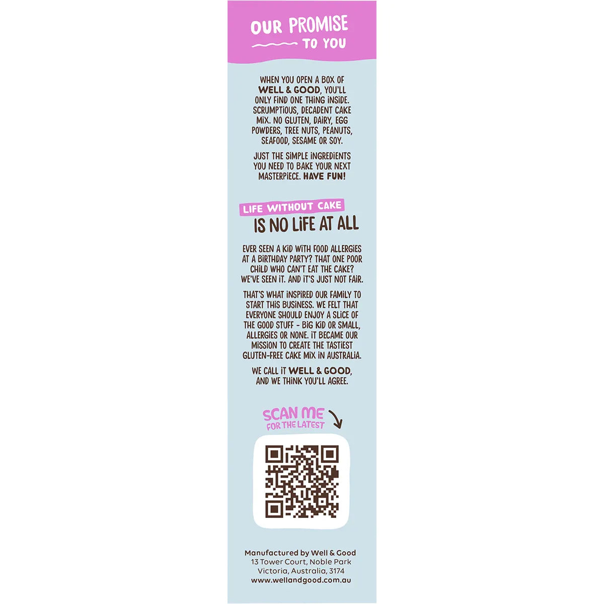 Well & Good All Purpose Cake Mix 40% Less Sugar 400g