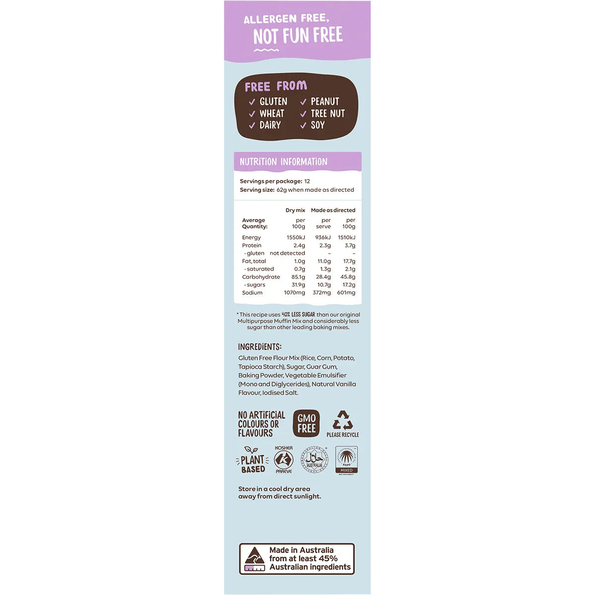 Well & Good Multipurpose Muffin Mix 40% Less Sugar 400g