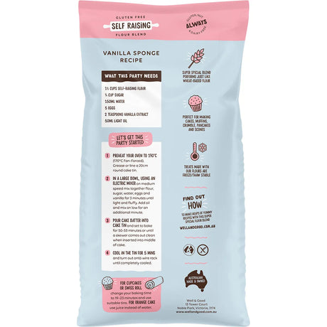 Well & Good Self Raising Flour Blend 1kg
