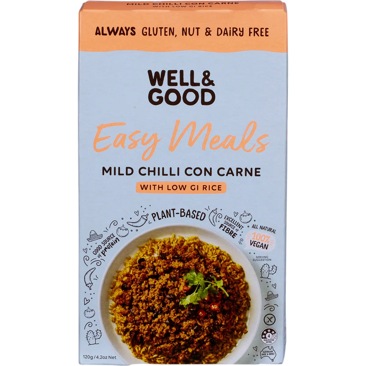 Well & Good Mild Chilli Con Carne with Low GI Rice 120g