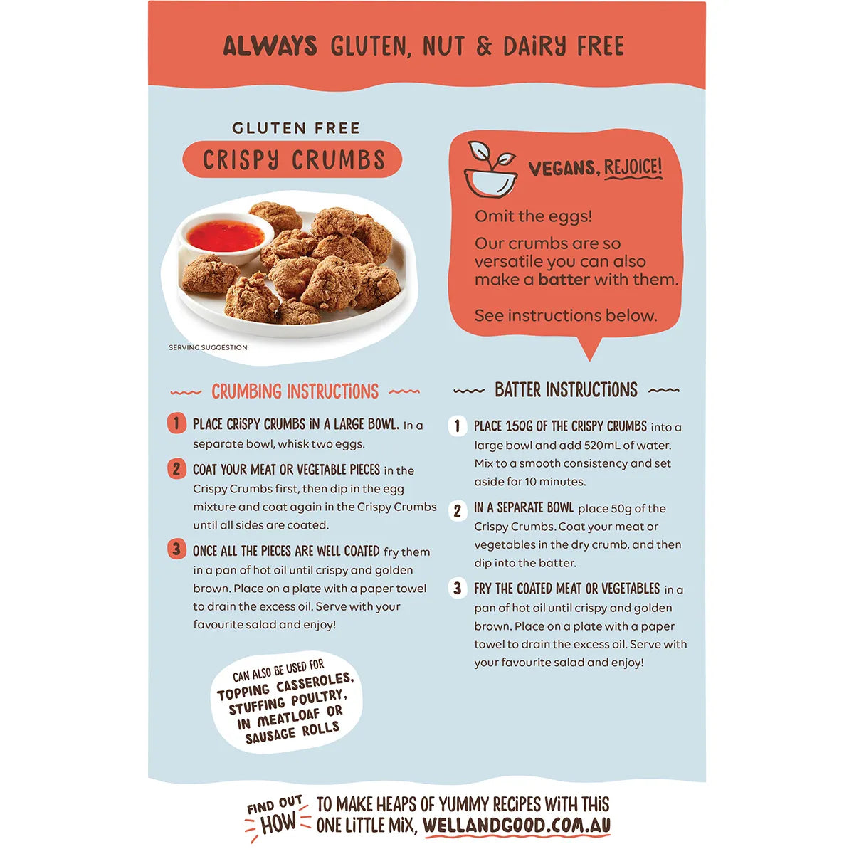 Well & Good Crispy Crumbs Southern Style 300g