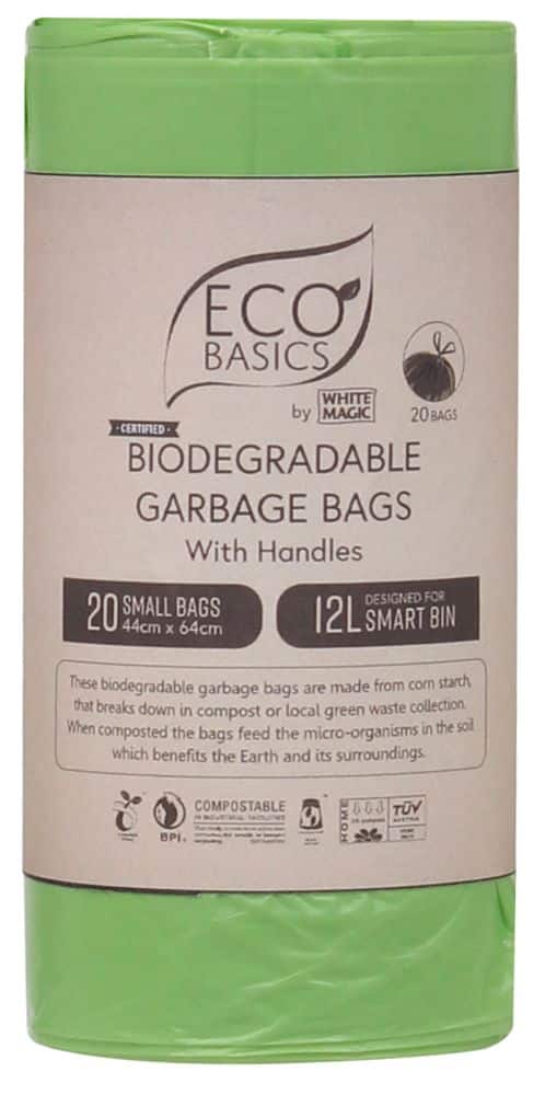 Eco Basics Biodegradable Garbage Bin Bags 12L – 20 Bags/Roll Front