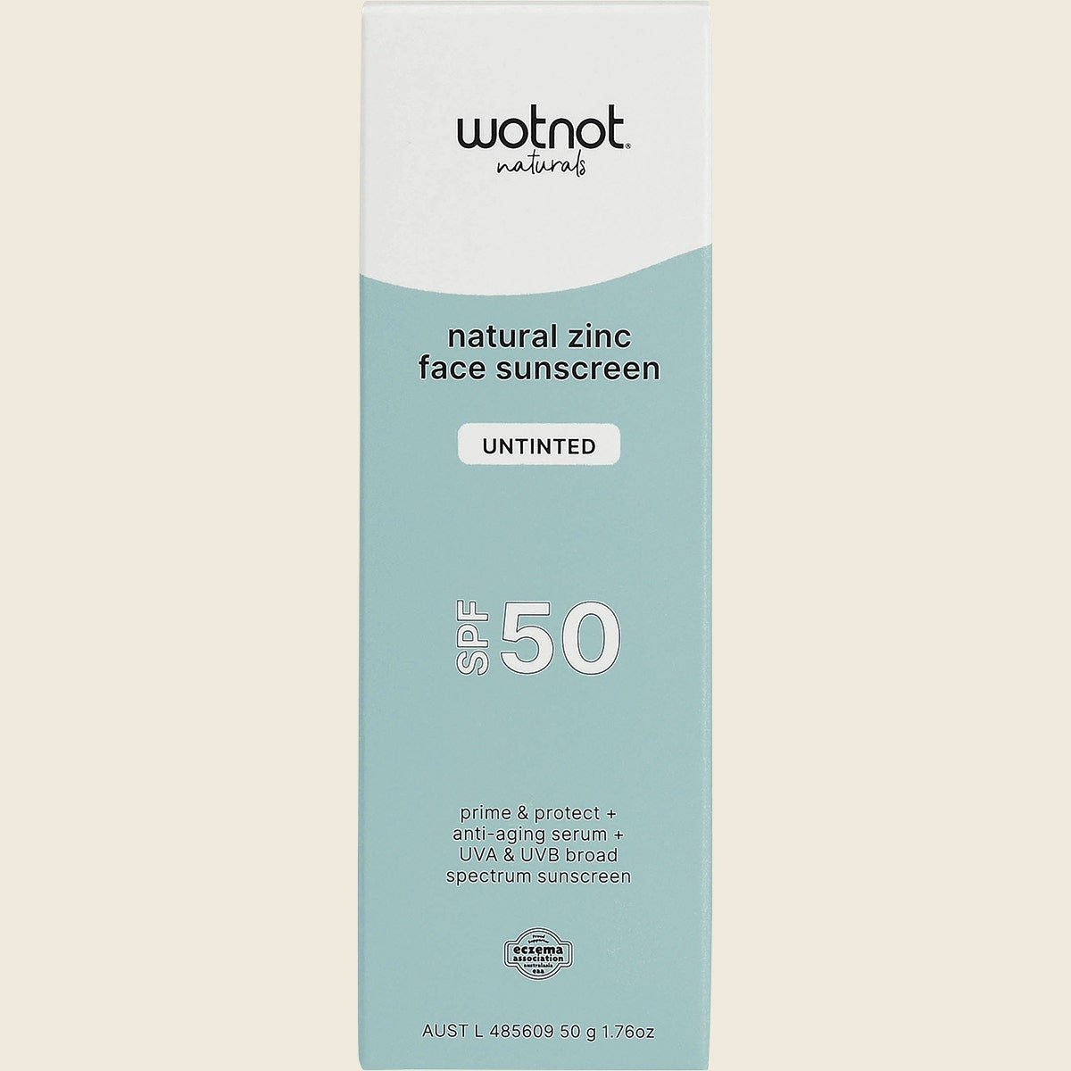 Wotnot Natural Zinc Face Sunscreen SPF 50 Untinted 50g