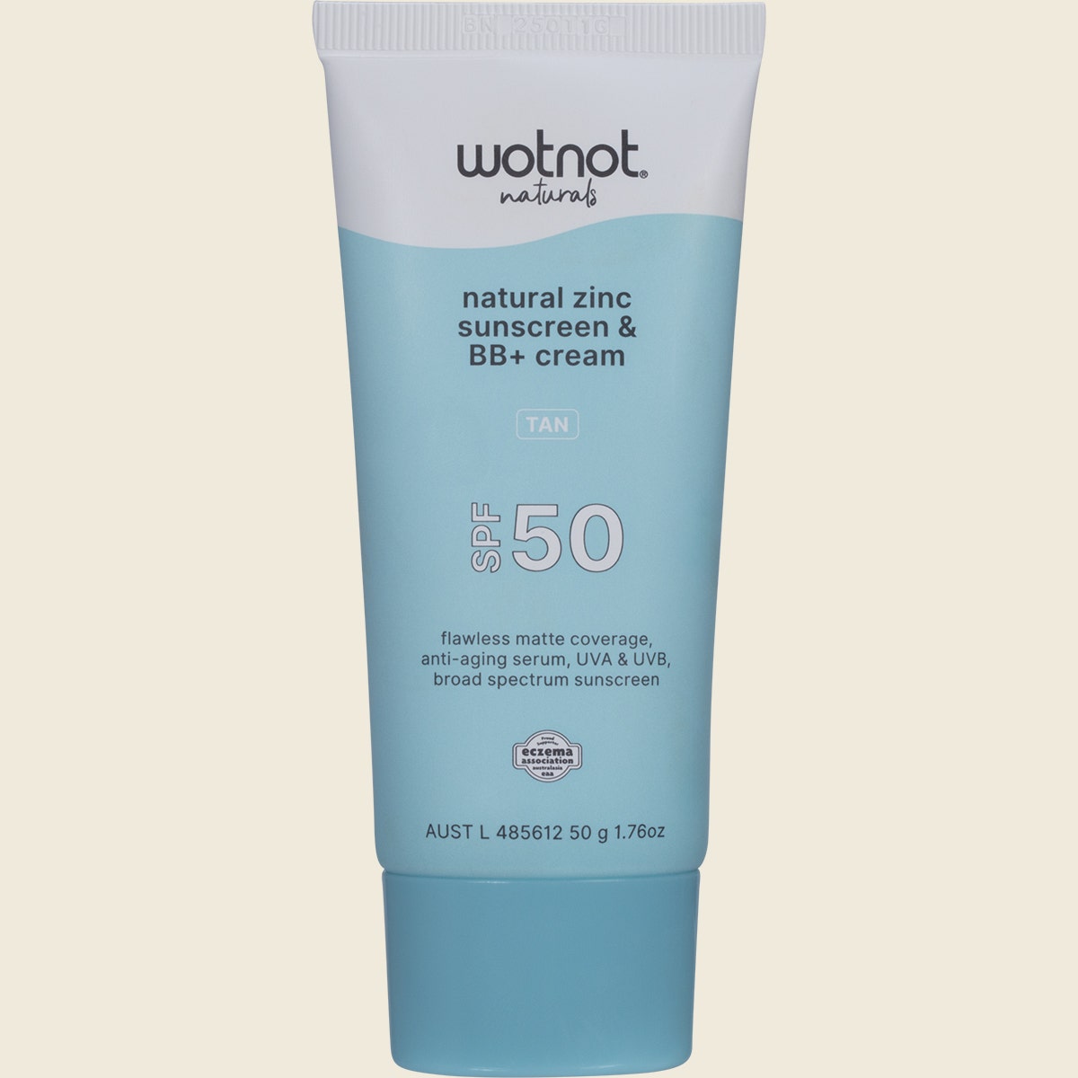 Wotnot Natural Zinc Sunscreen & BB+ Cream SPF 50 Tan 50g