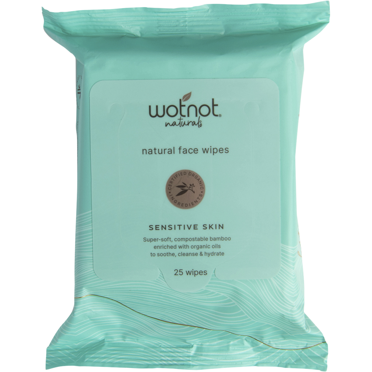 Wotnot Natural Face Wipes For Sensitive Skin x 25 front view