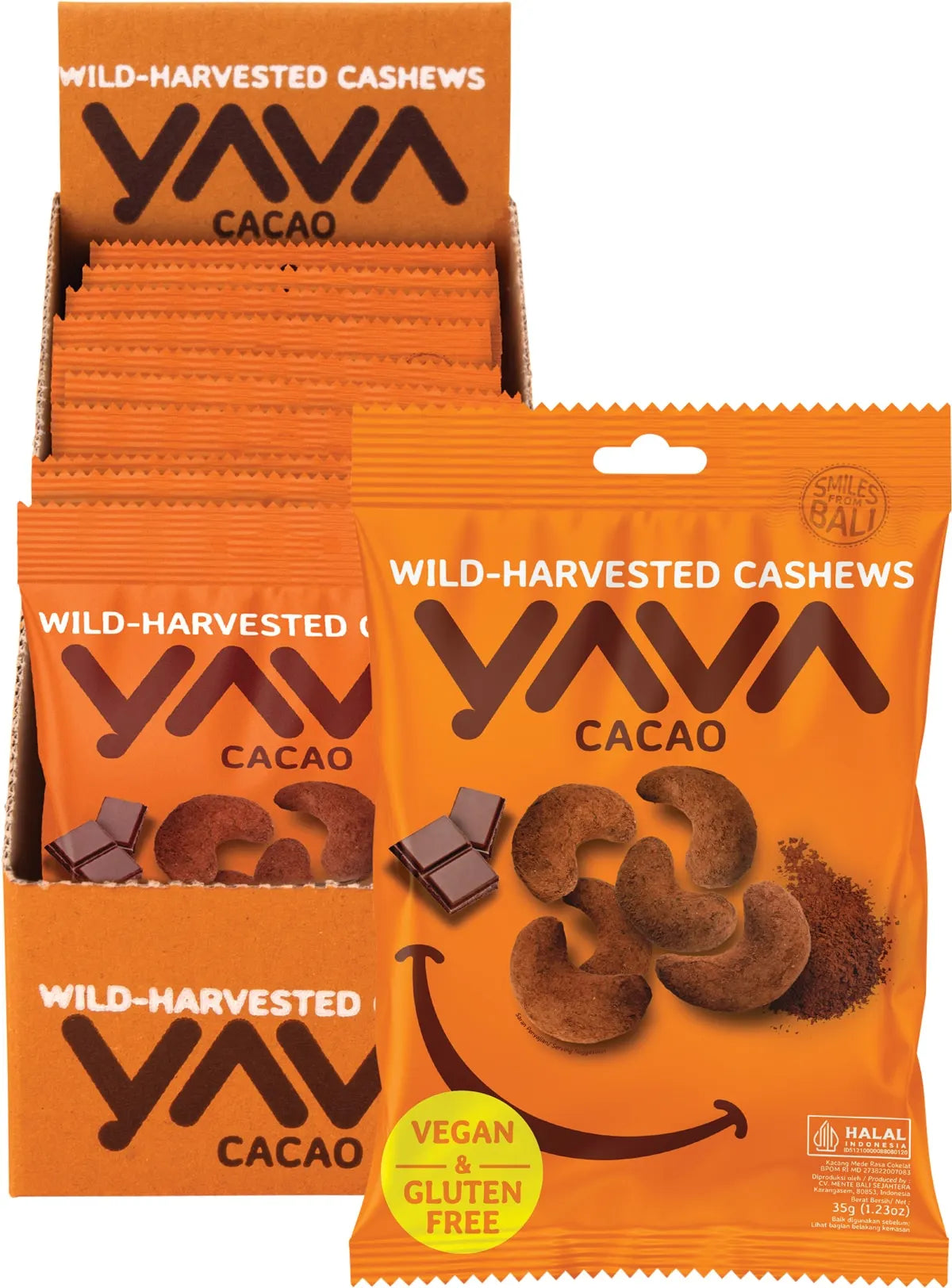Yava Wild-Harvested Cashews Cacao 35g x 10