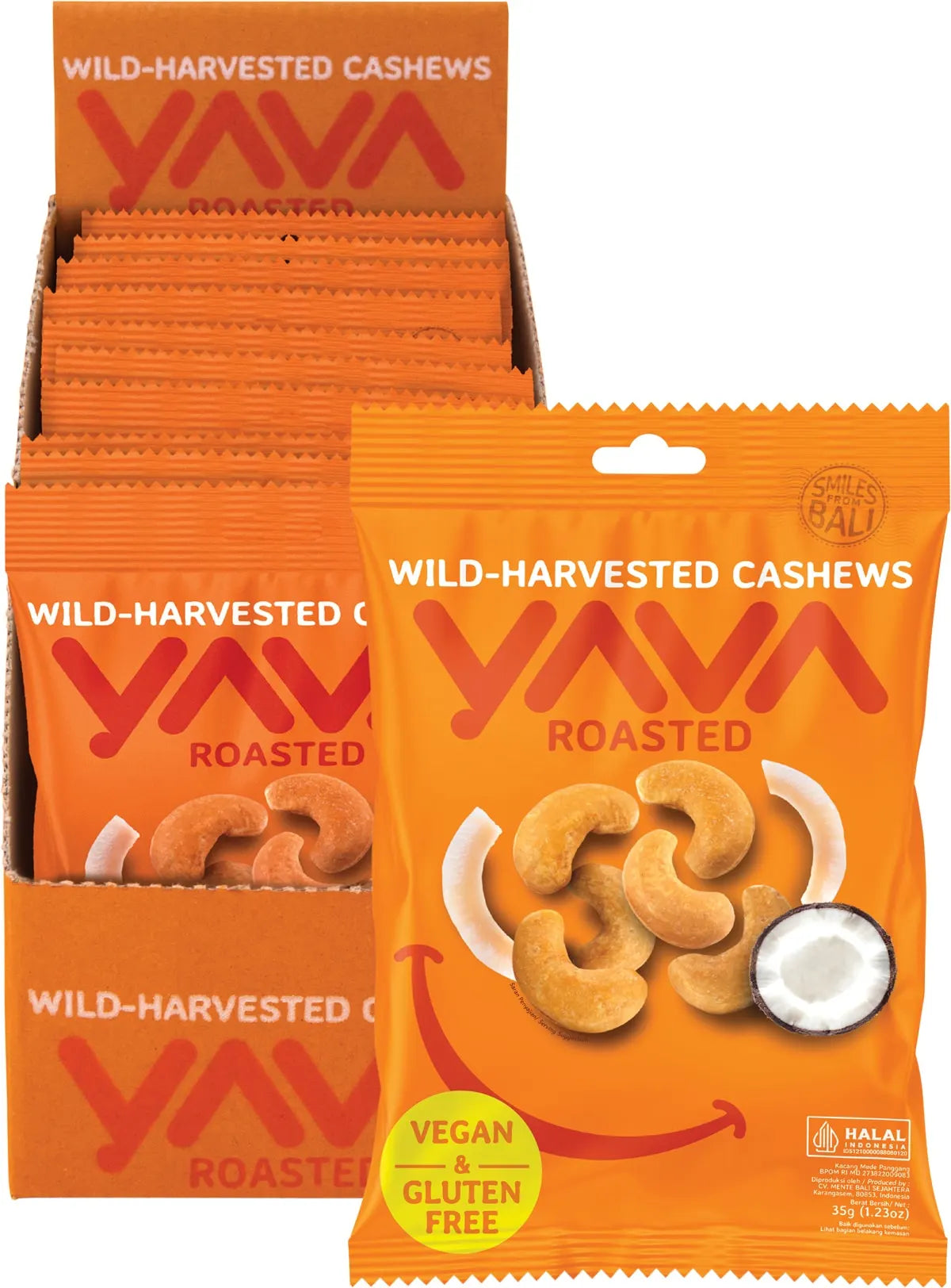 Yava Wild-Harvested Cashews Roasted 35g x 10