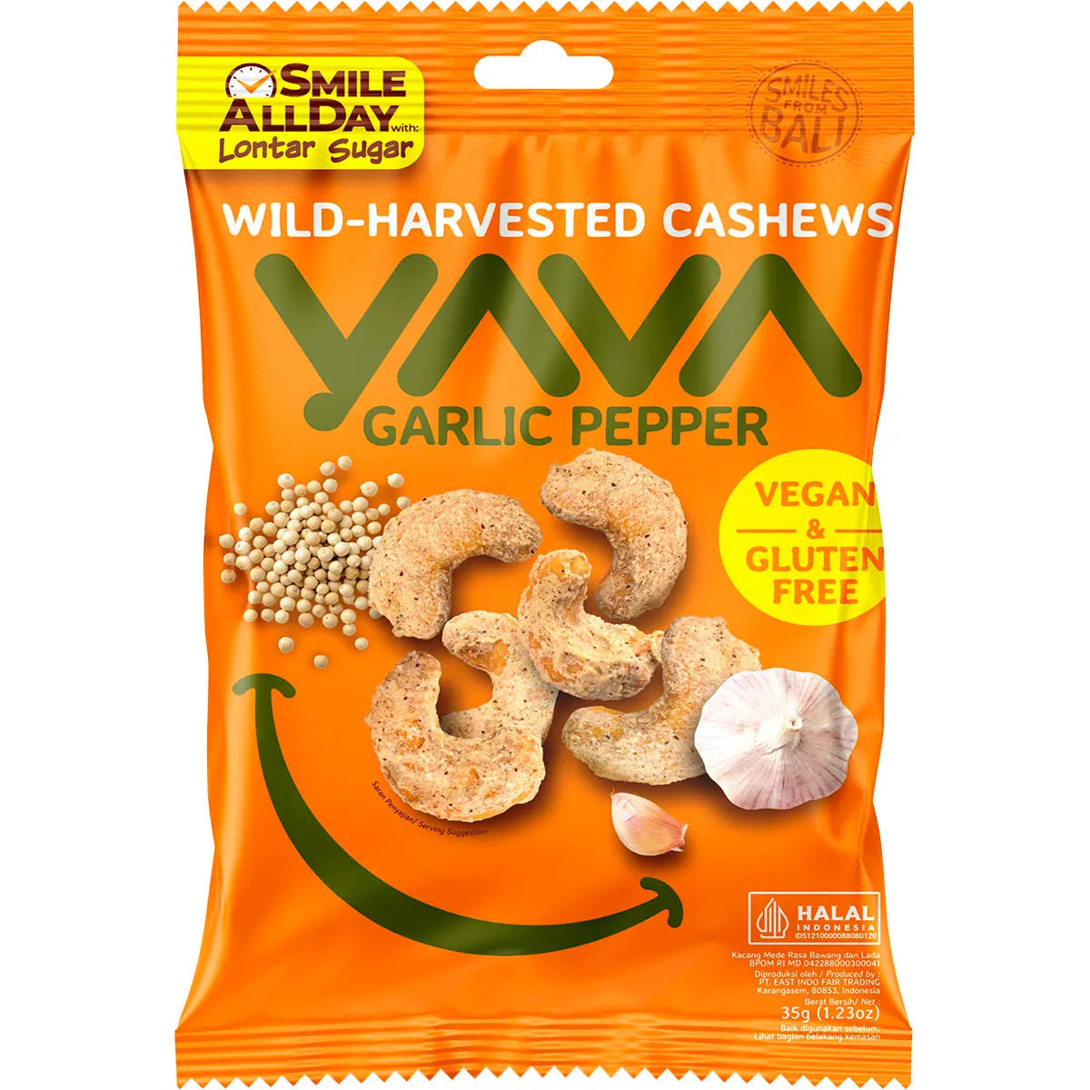 Yava Wild-Harvested Cashews Garlic Pepper 35g x 10