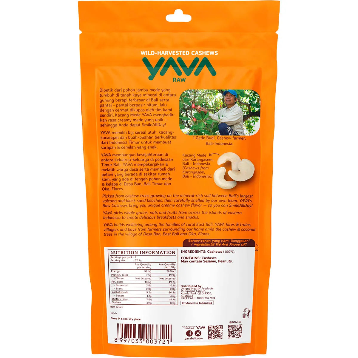 Yava Wild-Harvested Cashews Raw