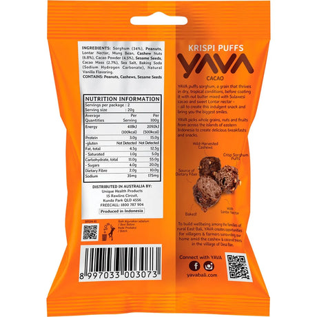 Yava Krispi Puffs Cacao 45g