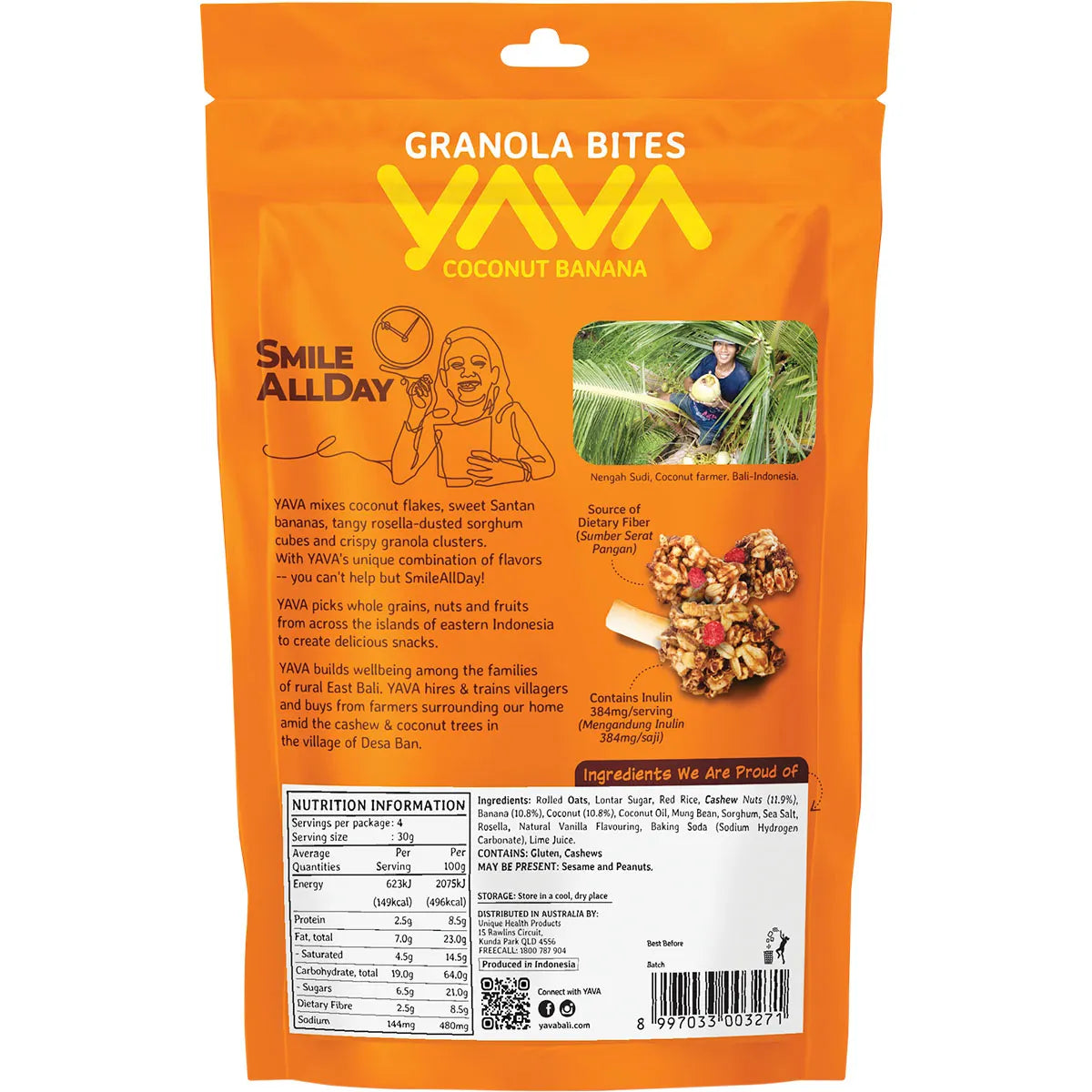 Yava Granola Bites Coconut Banana 125g