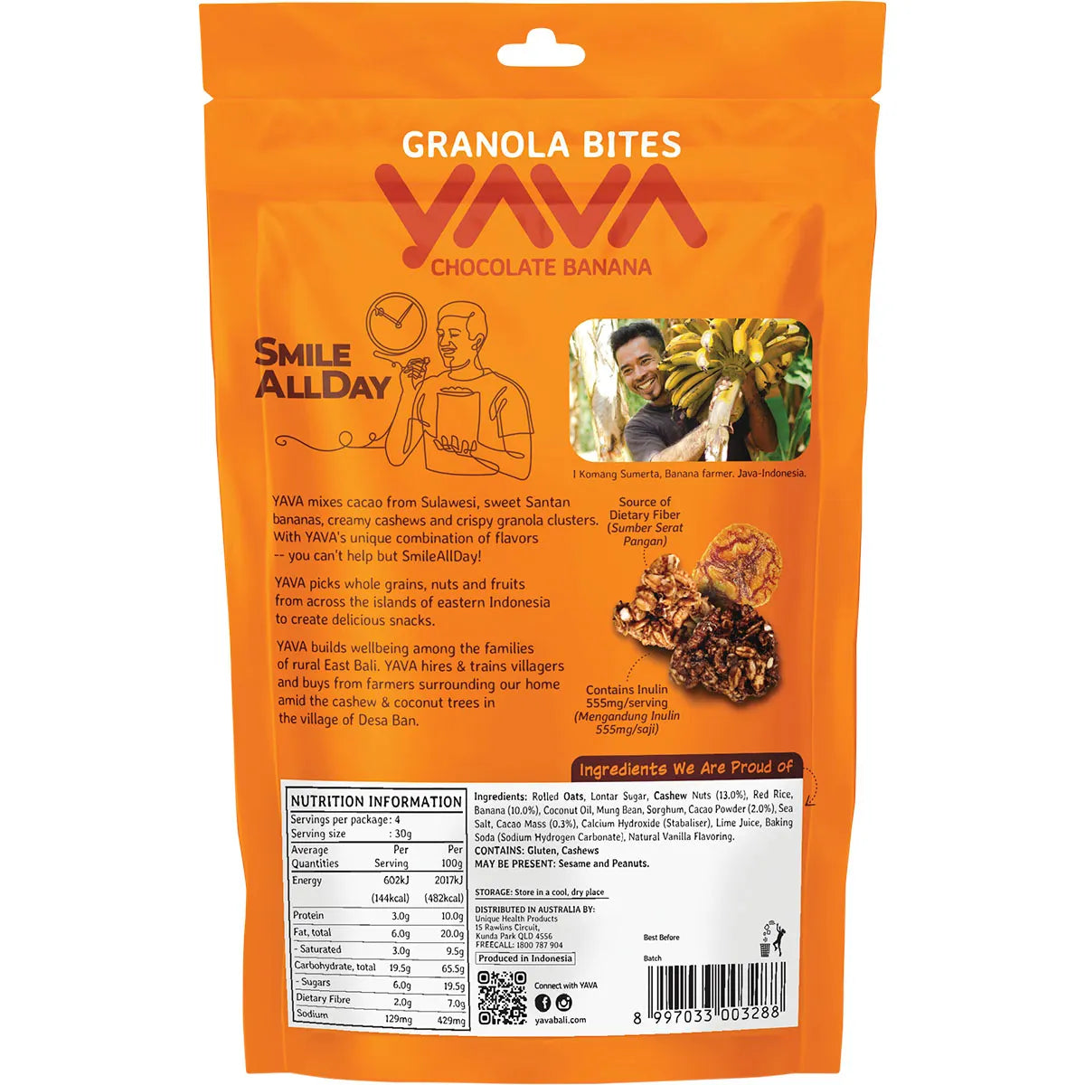 Yava Granola Bites Chocolate Banana 125g
