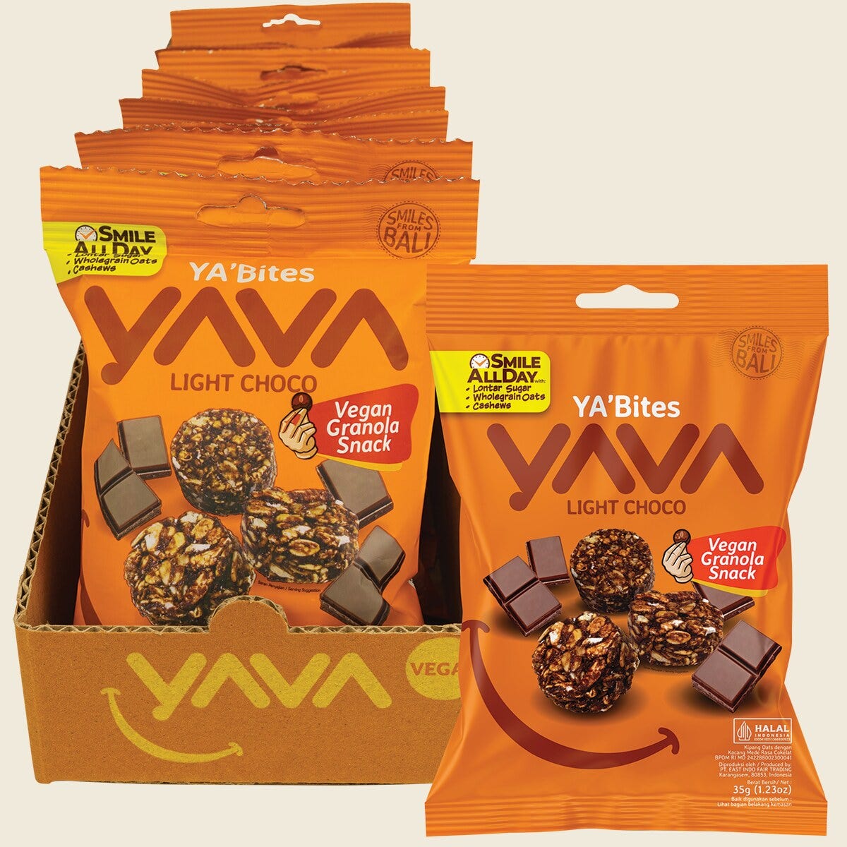 Yava YA'Bites Granola Snack Light Choco 35g 8-pack combo