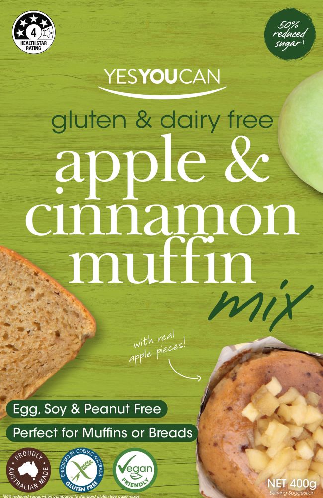 YesYouCan Artisan Apple & Cinnamon Muffin Mix Gluten Free 400g
