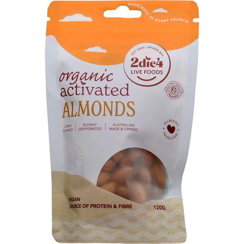 2die4 Live Foods Activated Organic Almonds 120g