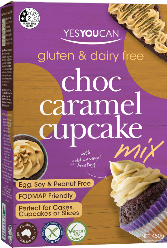 YesYouCan Choc Caramel Cupcake Mix Gluten Free 450g