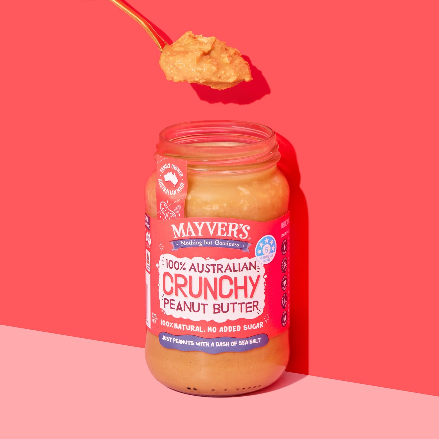 Mayver's Peanut Butter Crunchy 375g x6