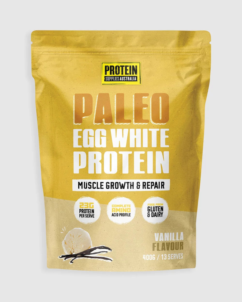 Protein Supplies Australia PaleoPro Egg White Protein Vanilla Bean 400g