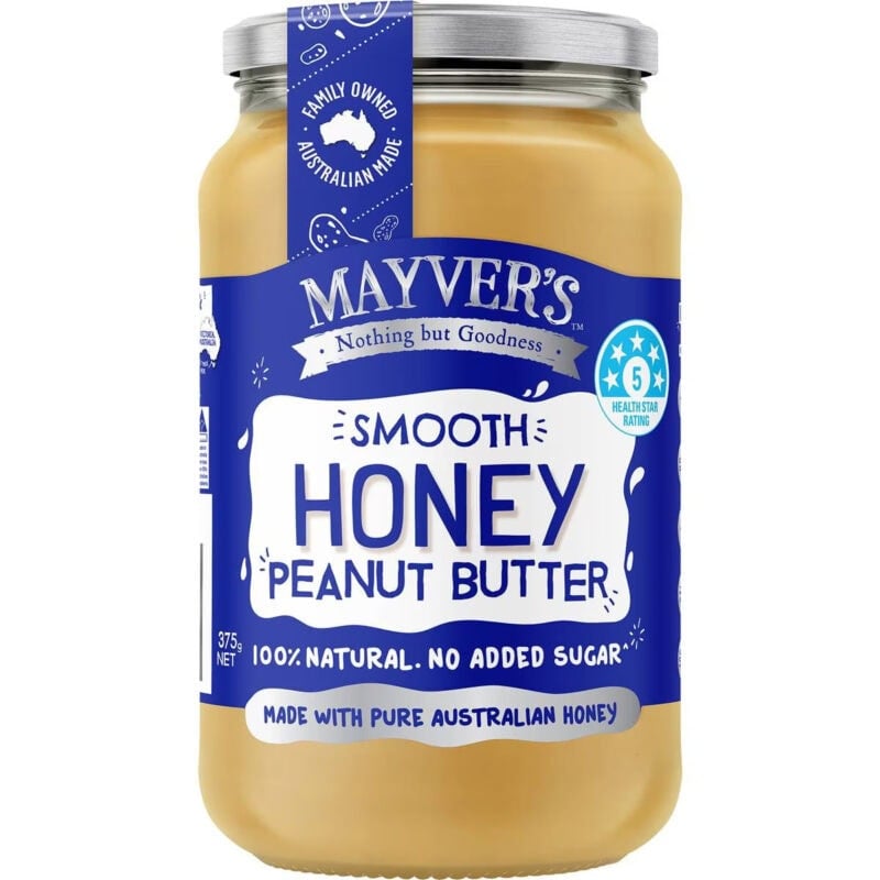Mayver's Peanut Butter with Honey 375g x6