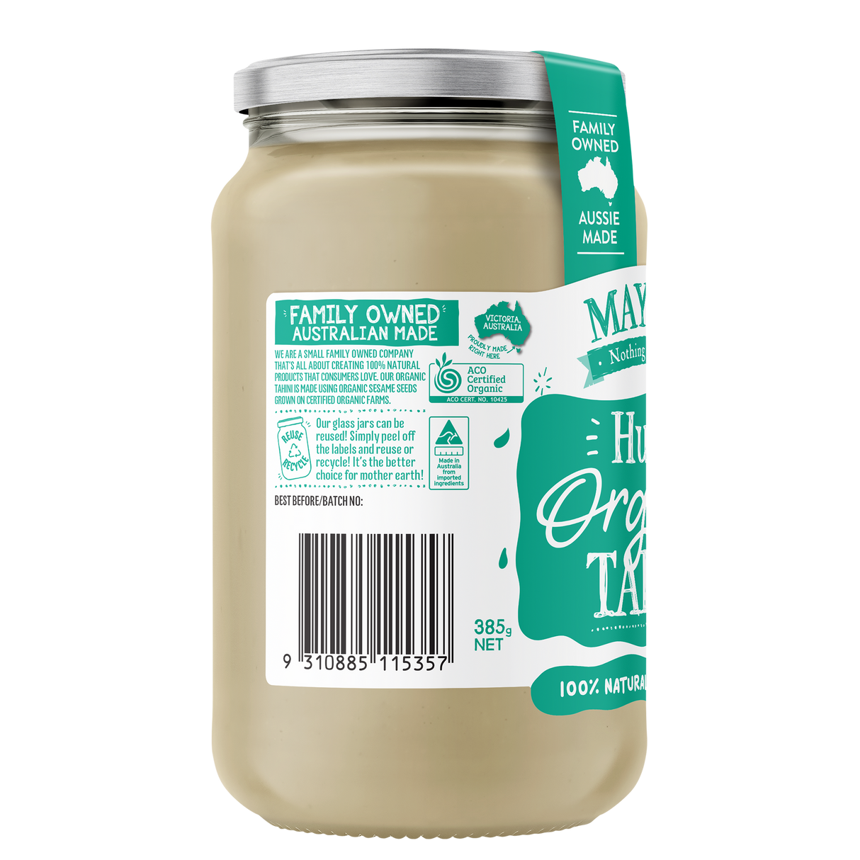 Mayver's Organic Hulled Tahini 385g x6